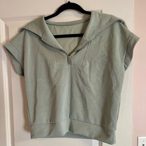 Casual Sage Gray/Green Women's Sweatshirt Shorts Set